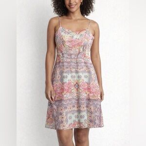 April Cornell Women’s Large Paisley A-Line Dress Beaded Lined Fairy Romantic